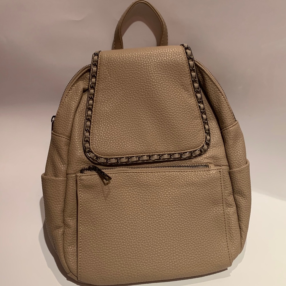 Vegan Leather Tan Mini Backpack